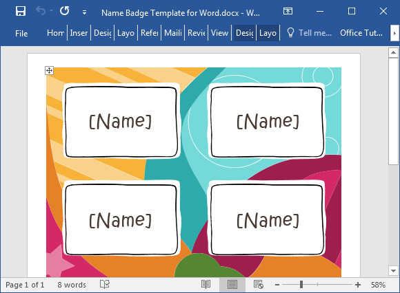 Free Name Badge Template For Word