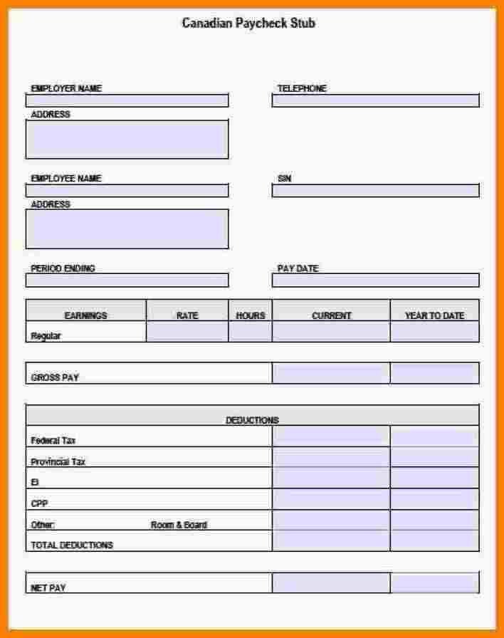 5 free pay stub template word