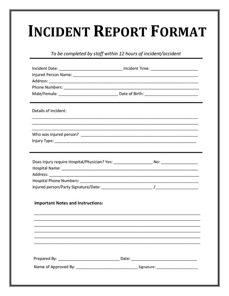 Incident Report Form Template Microsoft Excel