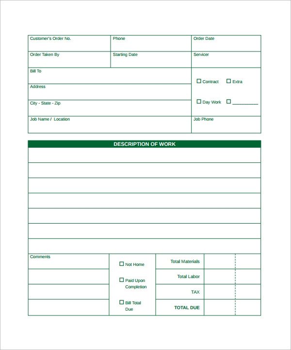 23 Order Form Templates PDF Word Excel