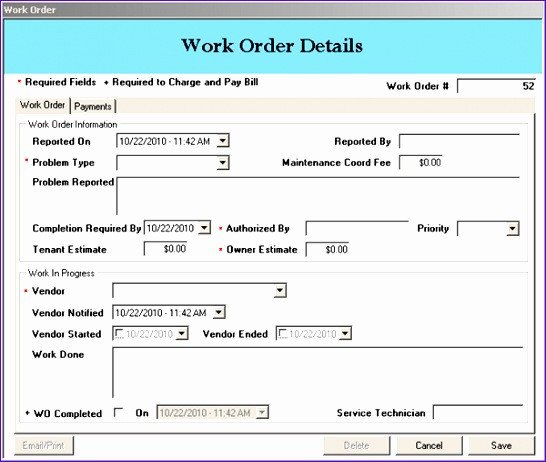 8 Maintenance Work order Template Excel ExcelTemplates