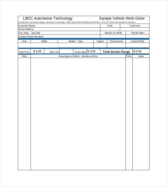 20 Order Template Word Excel PDF