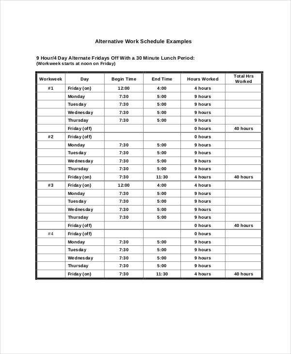 Daily Schedule Template 9 Free Word PDF Documents