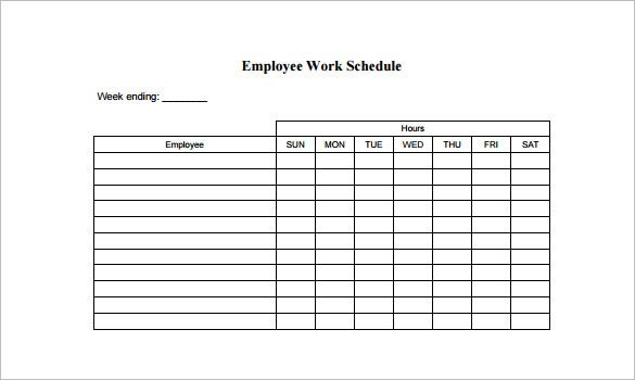 Employee Schedule Template 9 Free Word Excel PDF