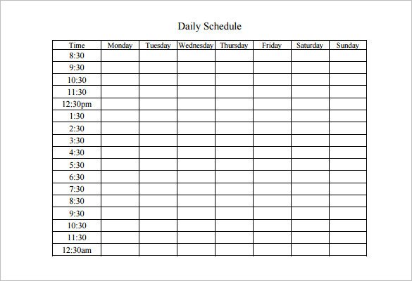 Weekly Work Schedule Template 8 Free Word Excel PDF