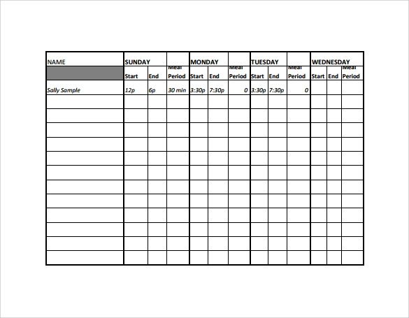 Work Schedule Template 15 Download Free Documents in