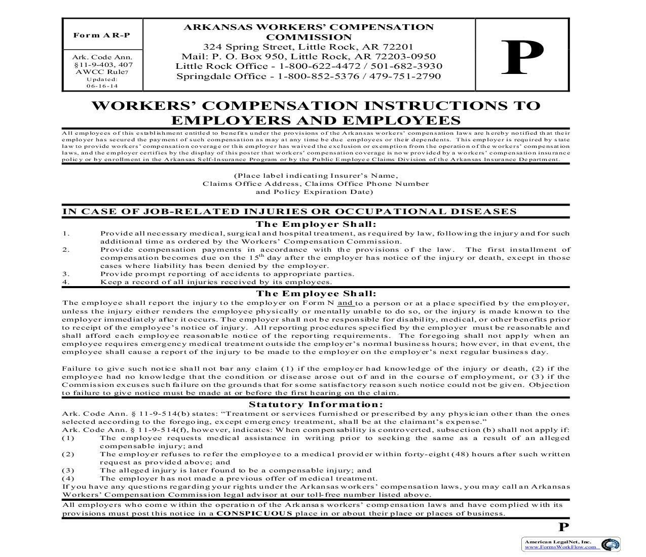 Workers p Waiver Form Arkansas