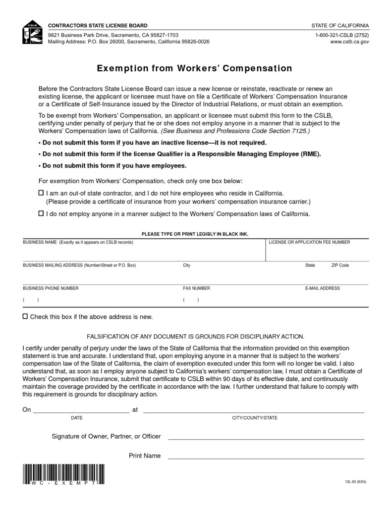 New Workmans p Waiver form at MODELS FORM IDEAS