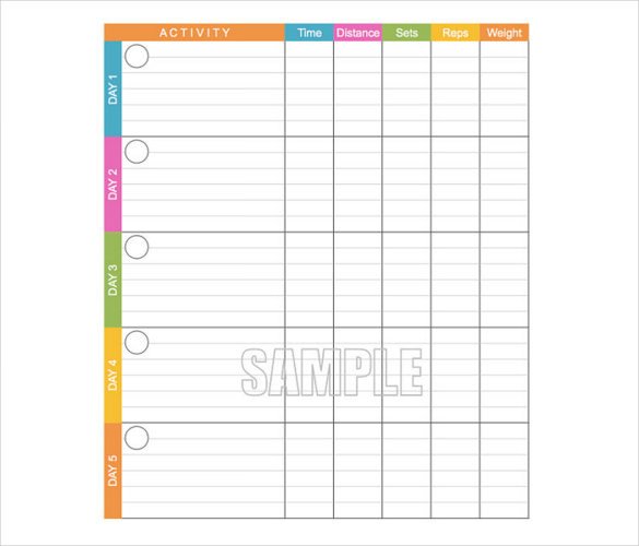 Workout Log Template – 14 Free Word Excel PDF Vector