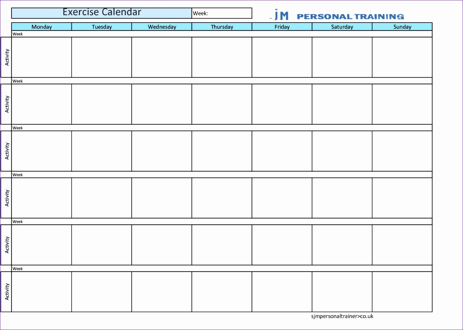 9 Workout Schedule Template Excel ExcelTemplates
