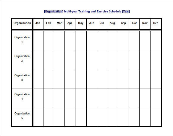 Exercise Schedule Template 7 Free Word Excel PDF
