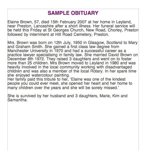 25 Free Obituary Templates and Samples Free Template