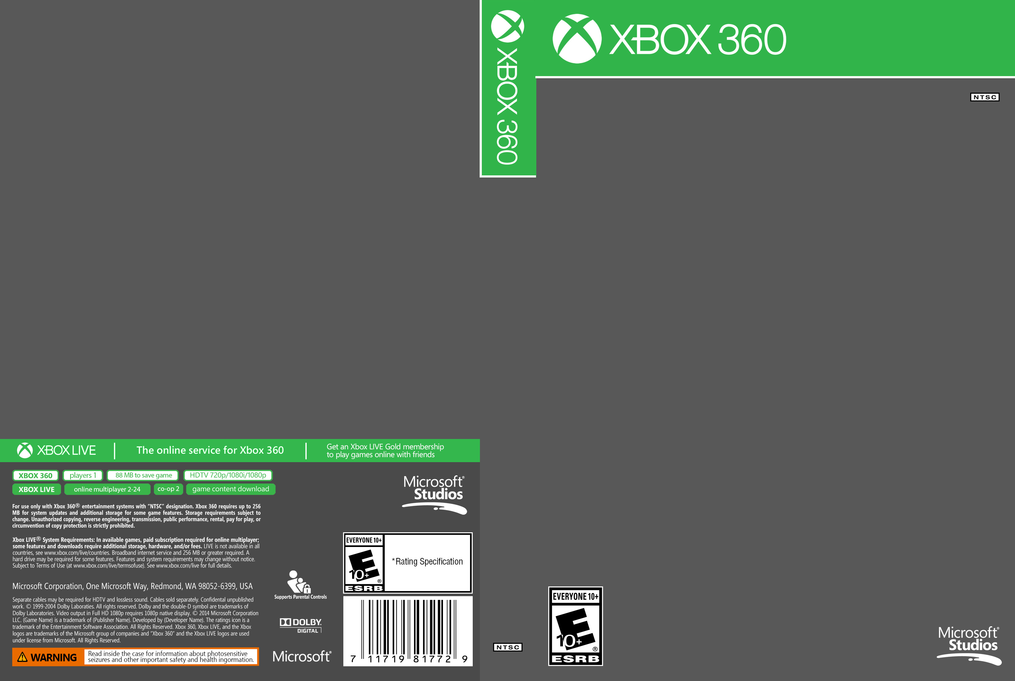 Xbox 360 Cover Template by ETSChannel on DeviantArt