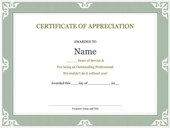 5 Printable Years of Service Certificate Templates – Word