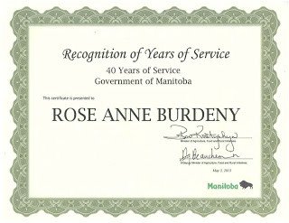 My Creative Works 40 Years of Service Award
