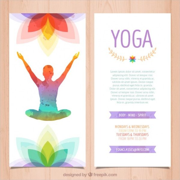 20 Yoga Brochures PSD AI EPS