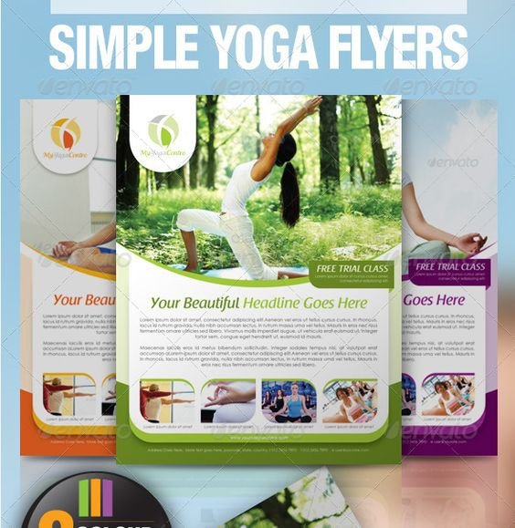 Newsletter templates Yoga and Flyers on Pinterest