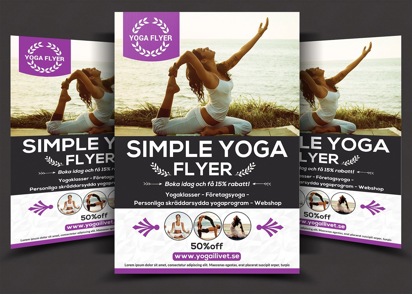 Simple Yoga Flyer Flyer Templates Creative Market