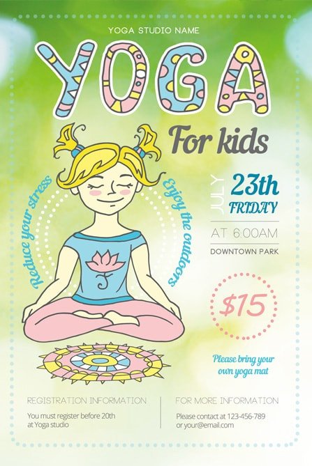 Yoga for Kids Flyer Template 1 Best of Flyers