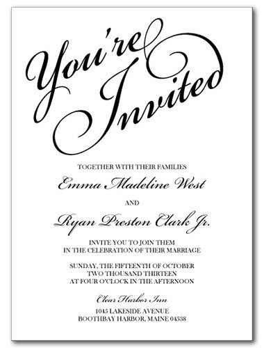 Wedding Invitations You re Invited Invitation
