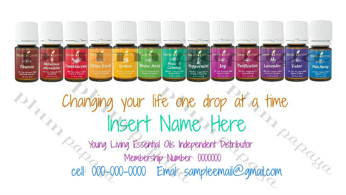 Business Card Template for Young Living by SunDropsMoonBows