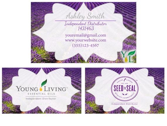 Young Living business cards Lemon Lavender or Peppermint