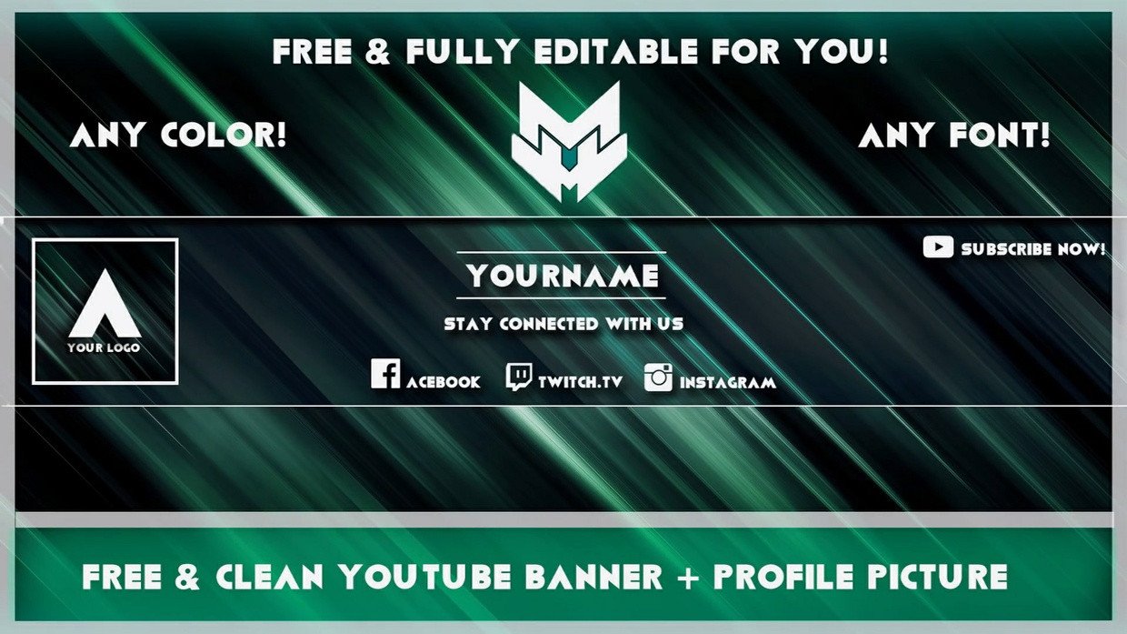 Clean Banner Avatar Template Any Colour